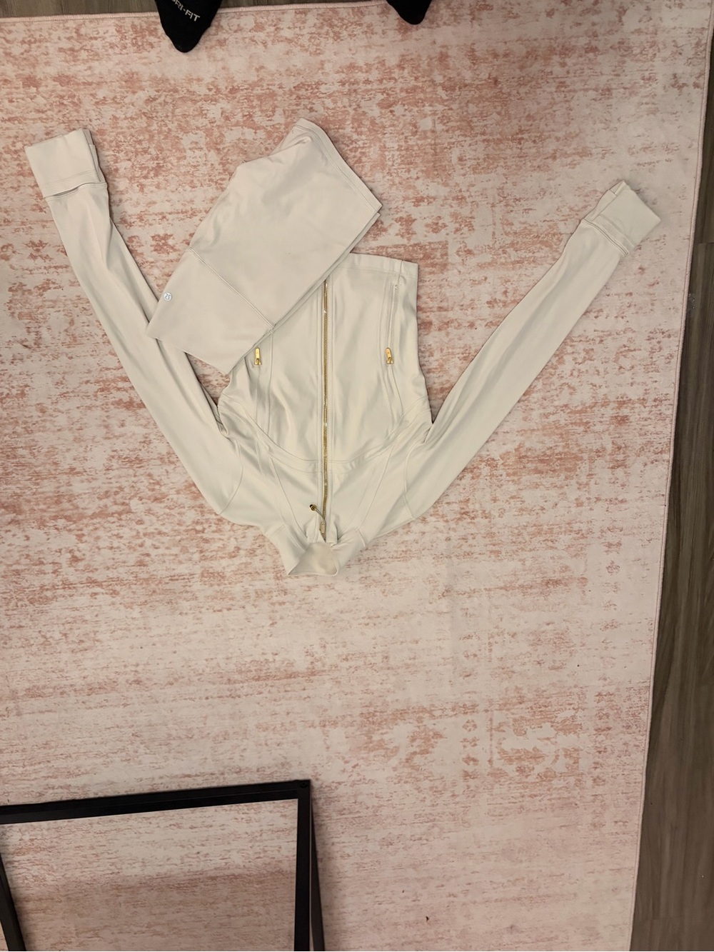 lululemon athletica Cream defined jacket & align shorts
